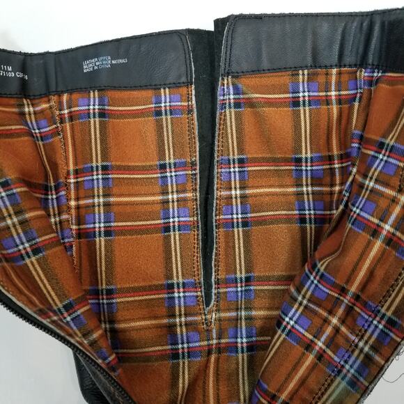 b.o.c Women's Black Pebbled Leather Flat Heel Riding Boots Size 11 - Picture 9 of 13